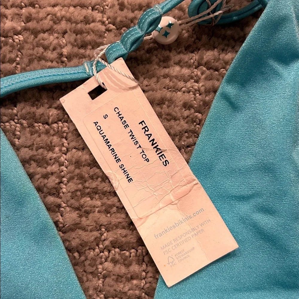 Frankie’s Bikinis Chase Shine Triangle Bikini Top S